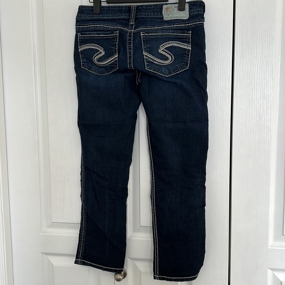 Silver Jean Capris Sz 29 - Picture 2 of 3